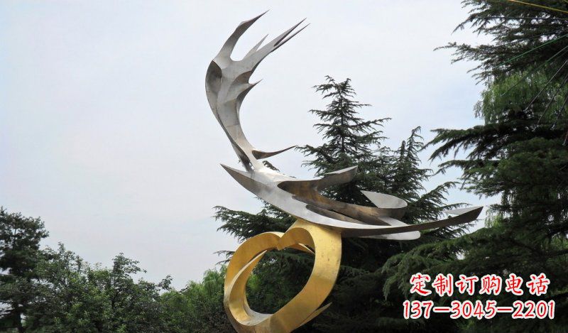 合肥精美雕刻石膏抽象凤凰雕塑