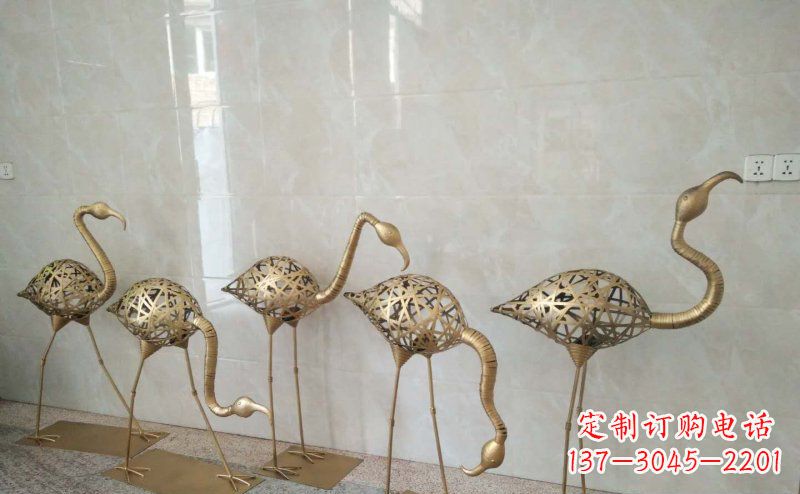 合肥不锈钢抽象火烈鸟动物雕塑