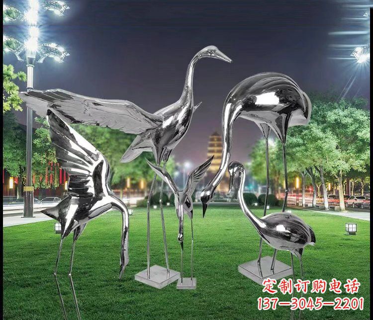 合肥大型不锈钢仙鹤雕塑
