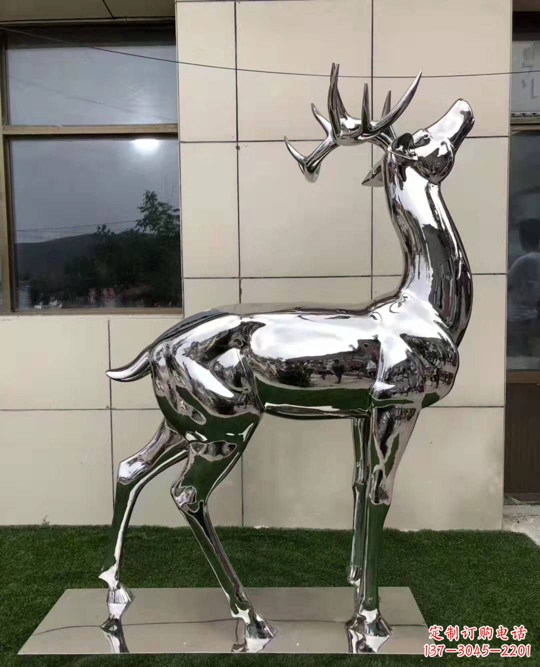 合肥不锈钢艺术品精美梅花鹿雕塑