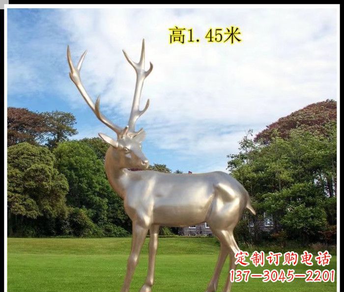 合肥高端室外不锈钢巨型动物鹿雕塑