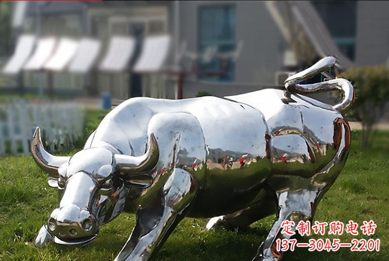 合肥精致美观的高端不锈钢动物牛雕塑