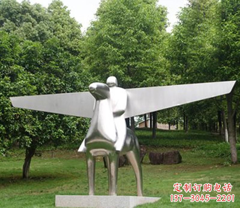 合肥优雅而独特的不锈钢飞马雕塑