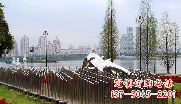 合肥动物主题不锈钢海豚雕塑