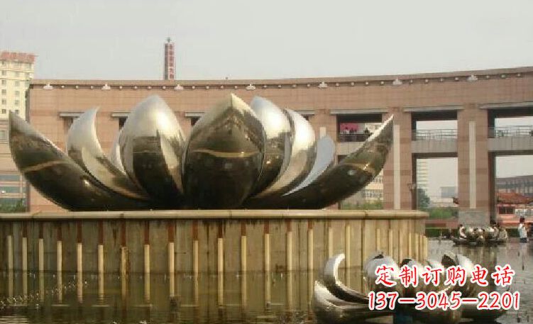 合肥廊中领雕塑优质的不锈钢荷花雕塑