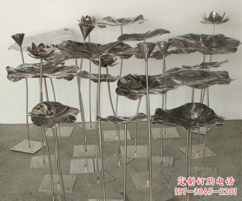 合肥精美装饰不锈钢莲叶雕塑