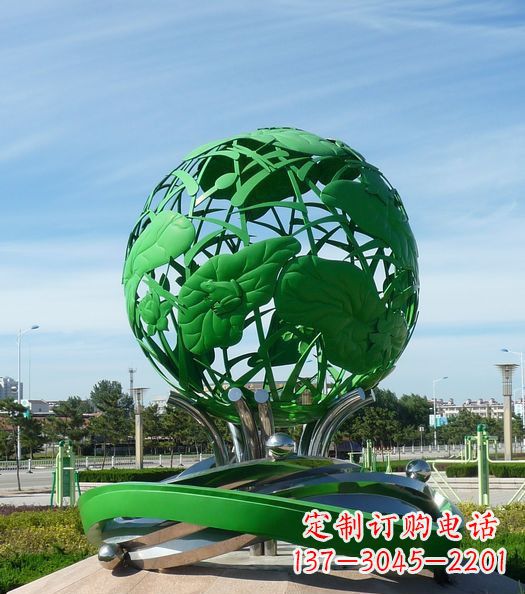 合肥不锈钢镂空荷叶青蛙雕塑