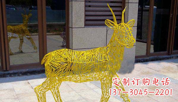 合肥梦幻般的不锈钢小鹿大理石塑像
