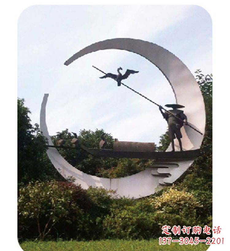 合肥精致美观的不锈钢鸬鹚雕塑