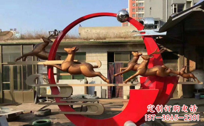 合肥梅花鹿不锈钢雕塑引人瞩目的审美观赏