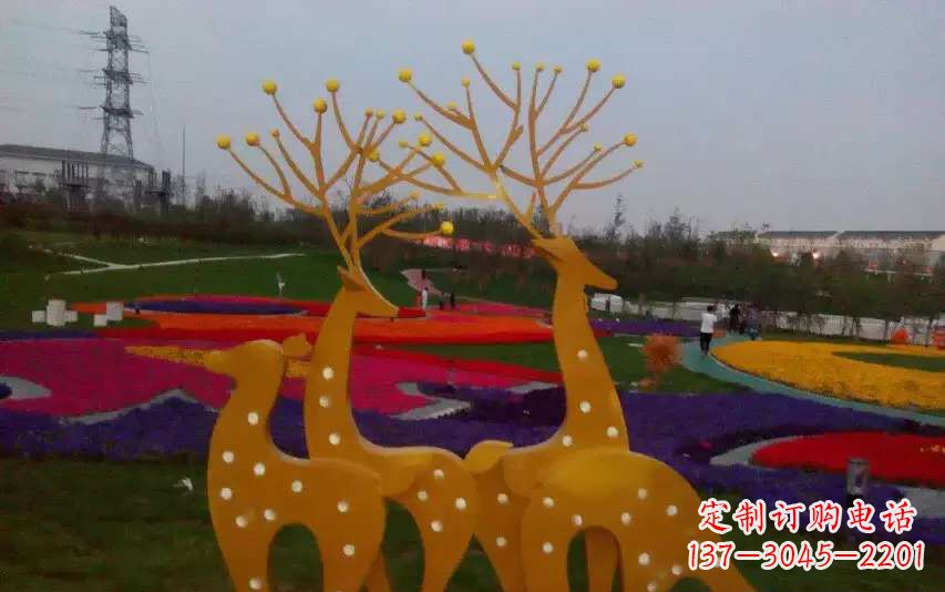 合肥不锈钢美陈动物鹿雕塑