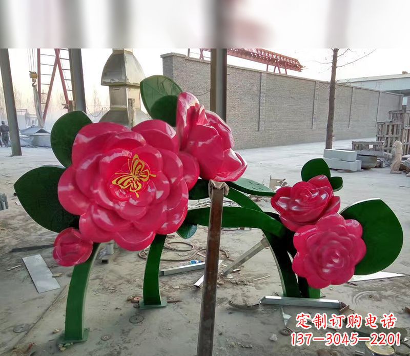 合肥中领雕塑花朵般精美的不锈钢牡丹雕塑