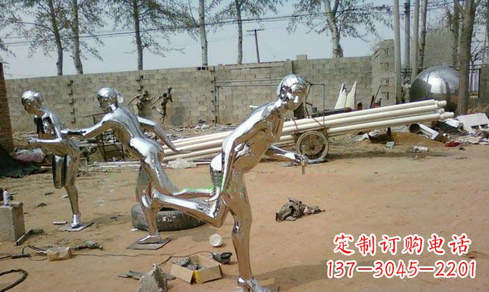 合肥精致美丽的不锈钢跑步女孩雕塑