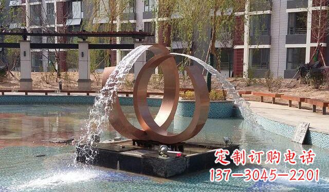 合肥高贵典雅的不锈钢喷泉雕塑