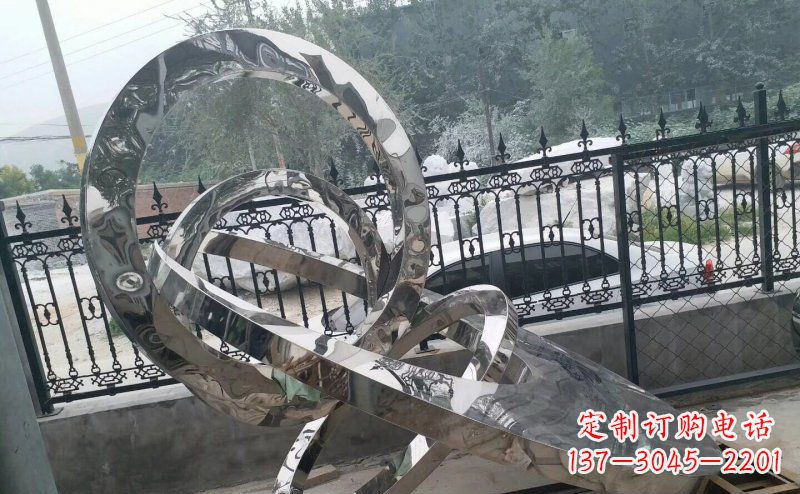 合肥公园拼接圆环景观不锈钢雕塑