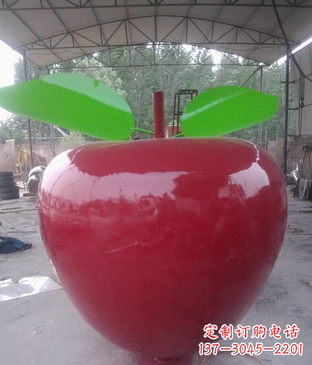 合肥黑凤凰不锈钢苹果景观雕塑