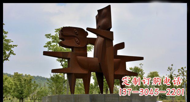 合肥不锈钢人骑老虎雕塑