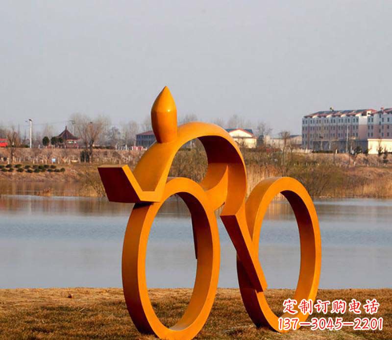 合肥产品名称健康运动不锈钢骑自行车人物雕塑