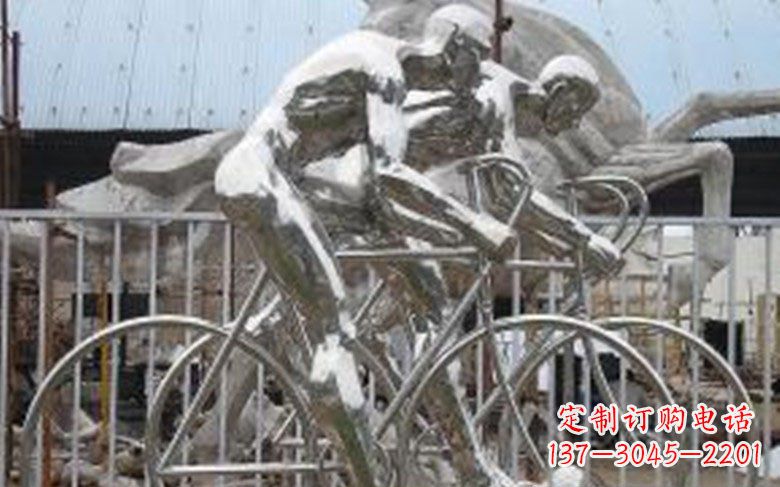 合肥铸造不锈钢骑自行车景观雕塑