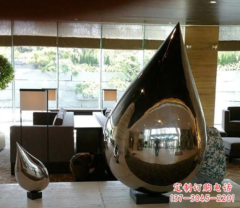 合肥公园不锈钢水滴球景观雕塑