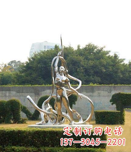 合肥跳丝带魅力少女铜雕