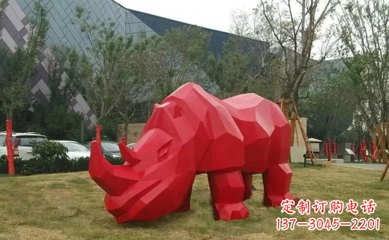 合肥摩洛哥高端不锈钢犀牛雕塑