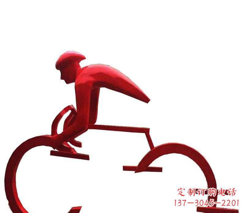 合肥公园主题不锈钢自行车雕塑