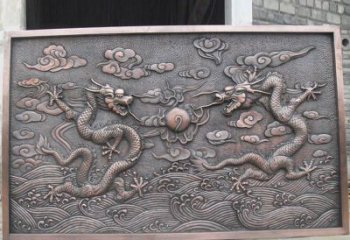 合肥锻铜双龙戏珠浮雕雕塑