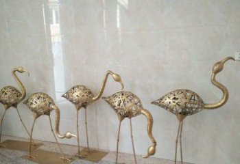 合肥不锈钢抽象火烈鸟动物雕塑