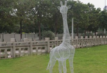 合肥浪漫活力·不锈钢镂空长颈鹿雕塑