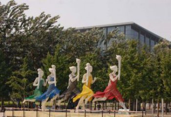 合肥不锈钢雕塑——拿火炬跑步