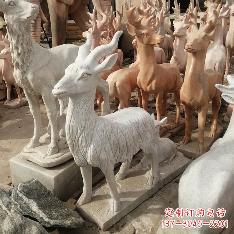 合肥公园草坪动物摆件石雕羊