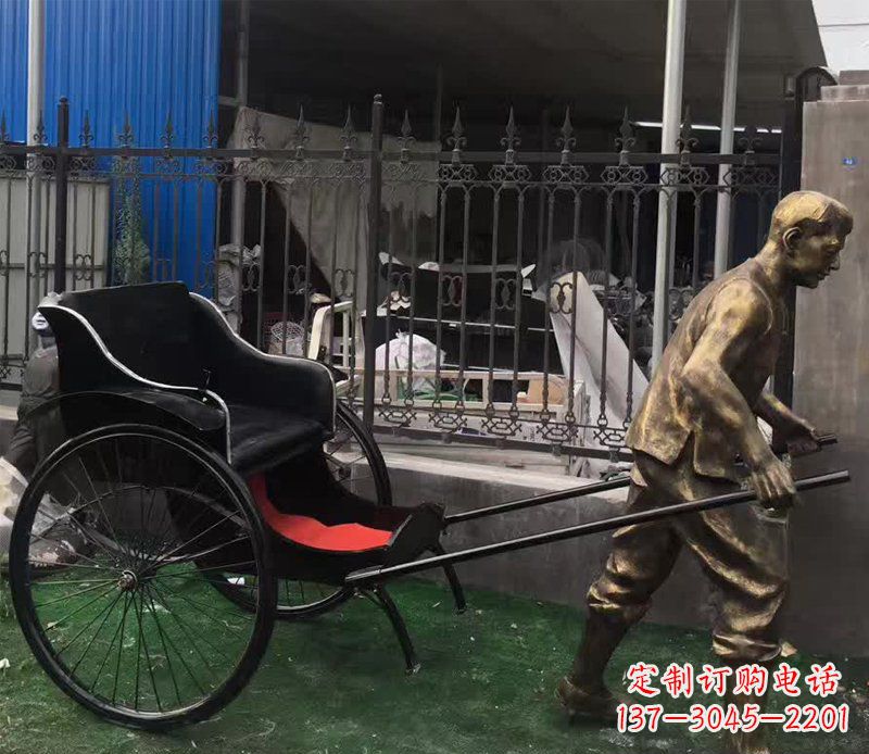 合肥欣赏精美的手工雕刻车夫青铜雕塑