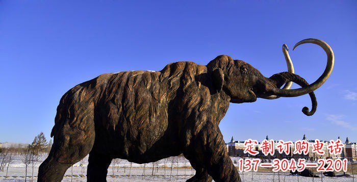 合肥公园抽象大象动物铜雕 (2)