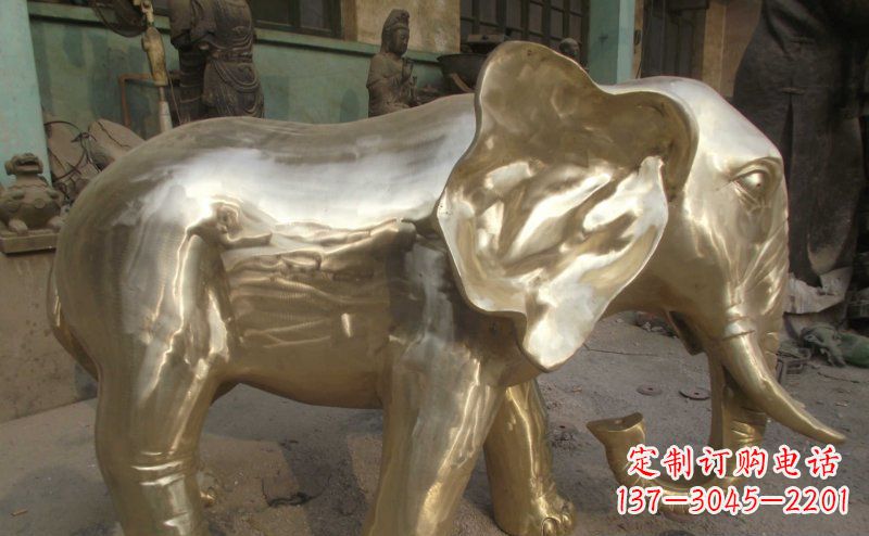 合肥中领雕塑精美的大象铜雕