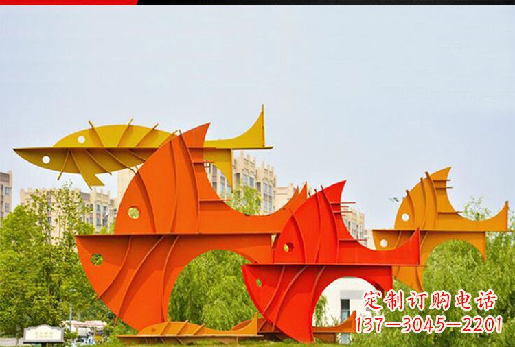 合肥大型不锈钢鲤鱼雕塑