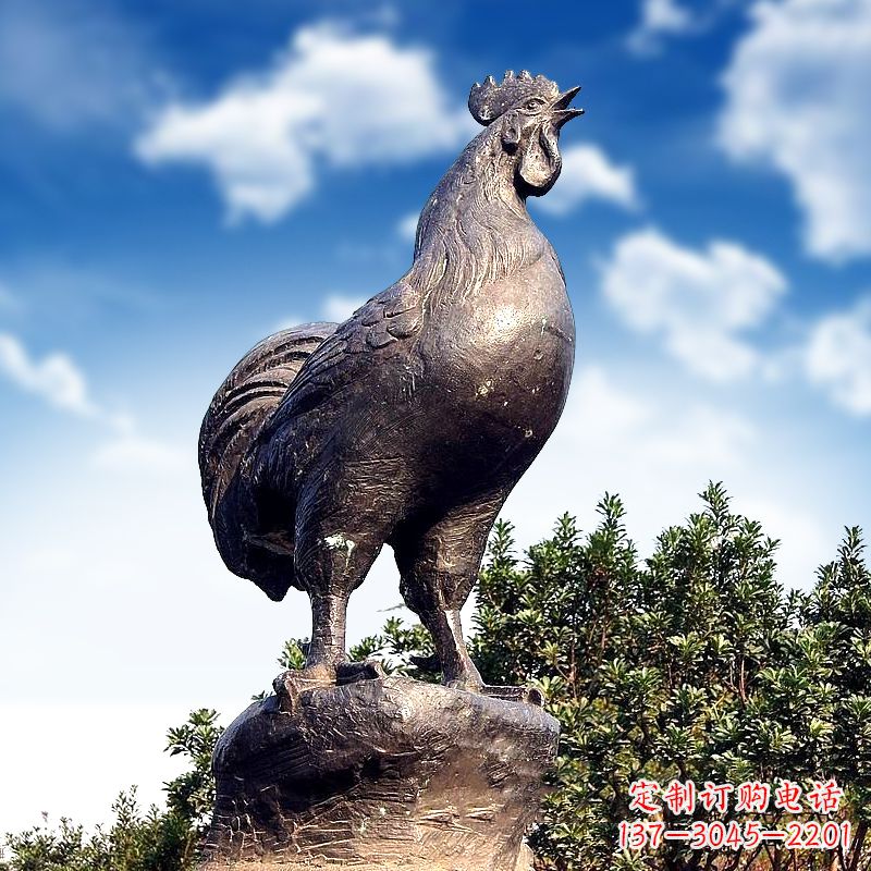 合肥公园大型铸铜酉鸡雕塑