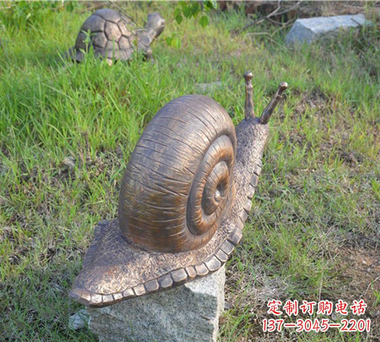 合肥全新玻璃钢材质仿真铜蜗牛雕塑