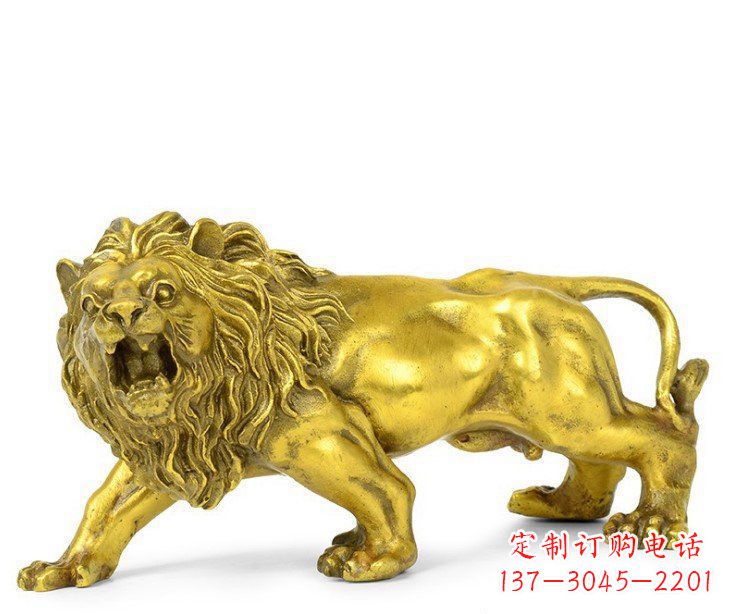 合肥公园动物黄铜鎏金狮子铜雕塑