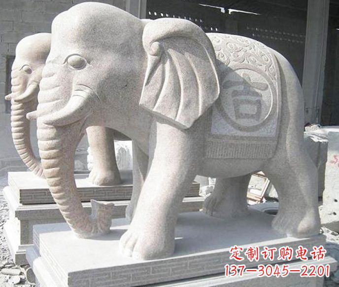 合肥公园动物吉祥大象石雕 (2)