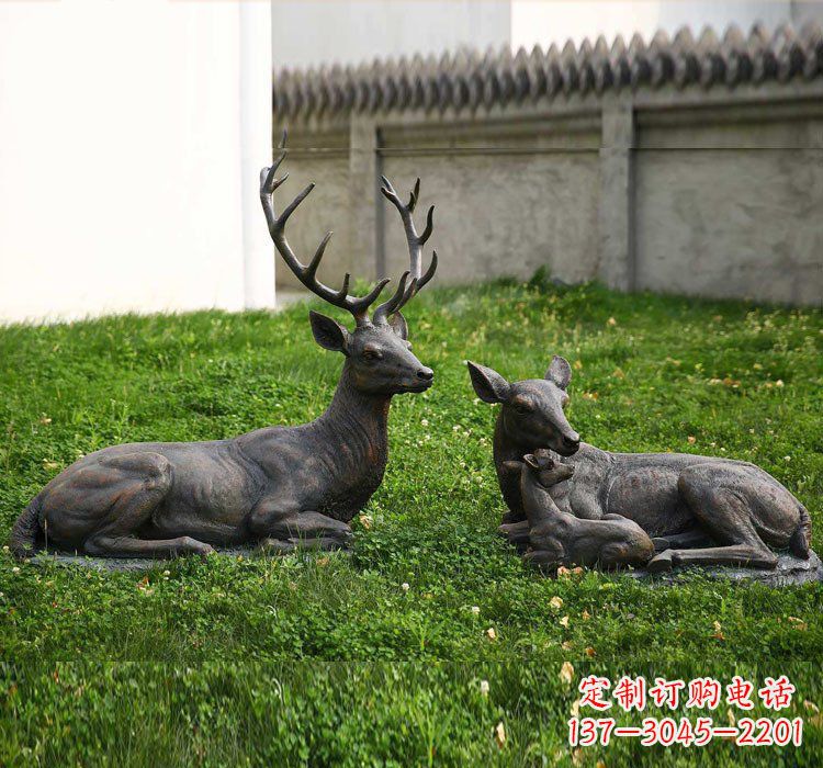 合肥公园动物梅花鹿铜雕222