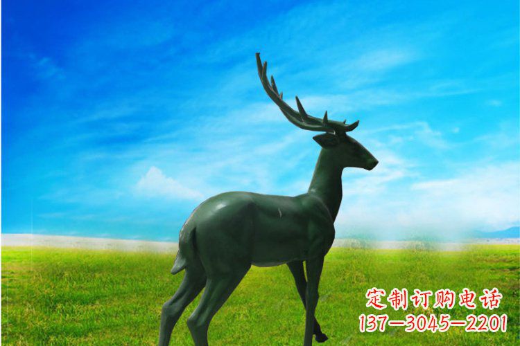 合肥公园动物梅花鹿铜雕