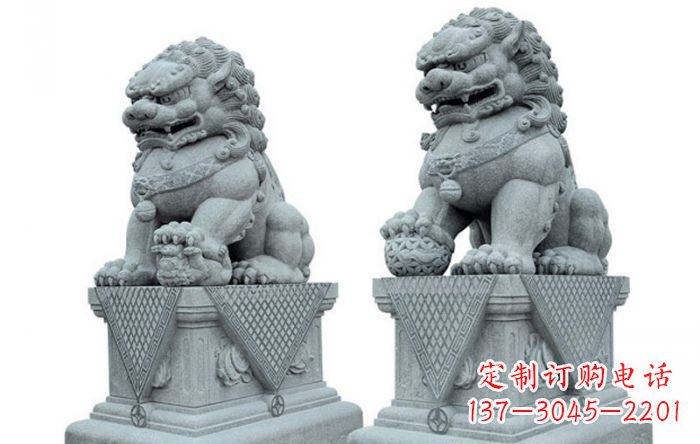 合肥公园动物青石狮子石雕