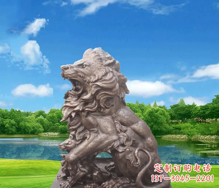 合肥公园动物狮子铜雕