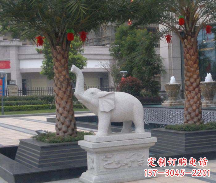 合肥公园动物小象石雕