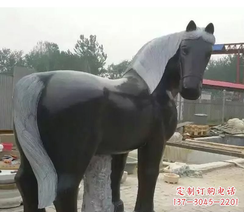 合肥公园动物小马石雕
