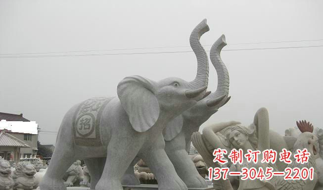 合肥公园动物长鼻大象石雕
