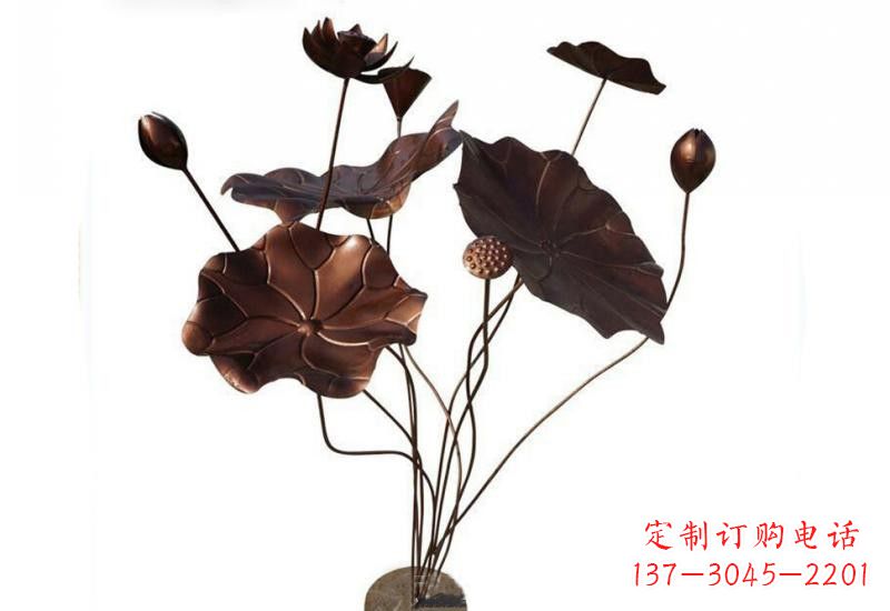 合肥传承经典,锻铜荷花雕塑