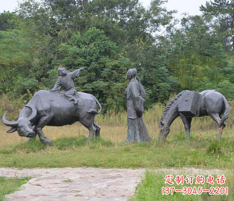 合肥杜牧小品铜雕精致雕刻,传递出朴实之美