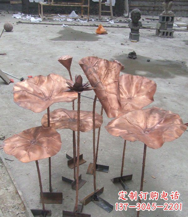 合肥公园锻铜荷花景观铜雕
